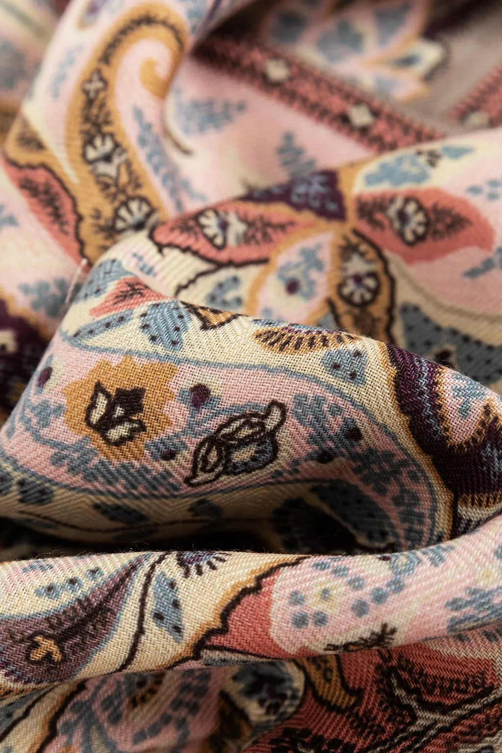 Paisley Print Frayed Edge Scarf