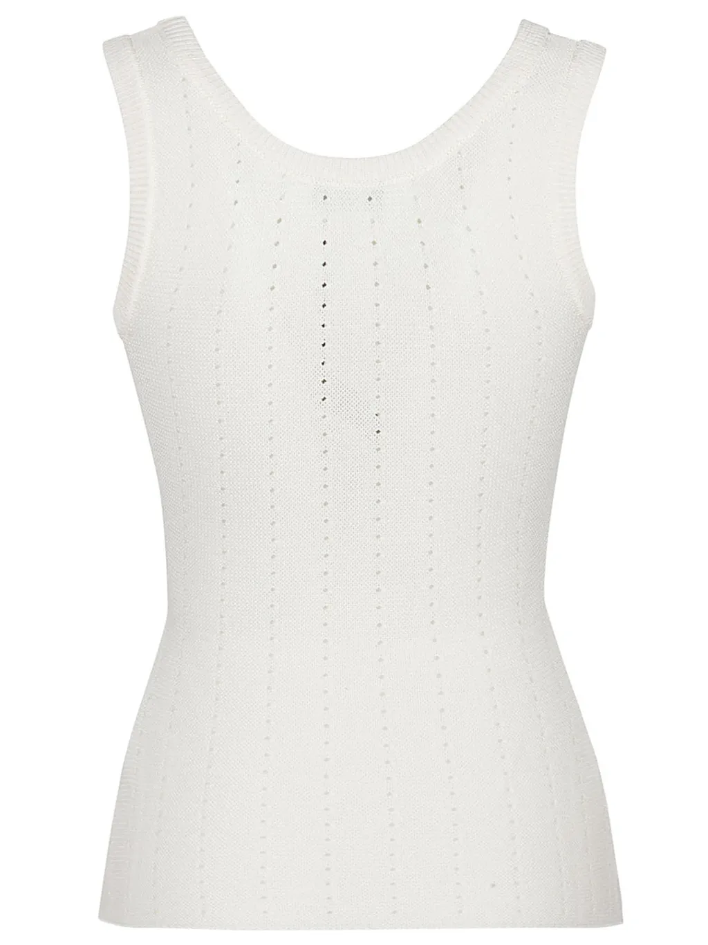 Hood And Punched Detailed Knit Vest Top
