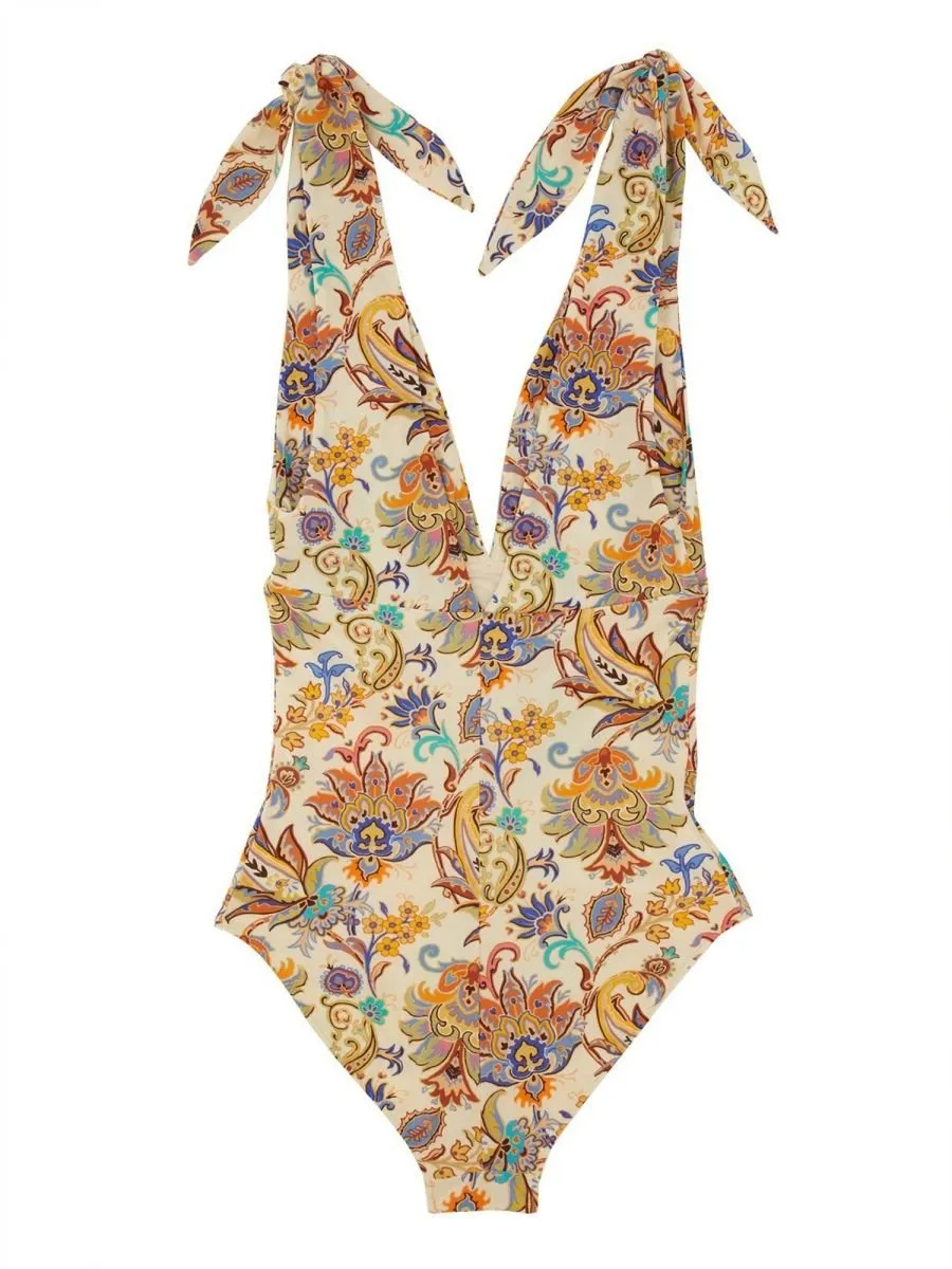 Paisley Printed One-Piece Swimsuit