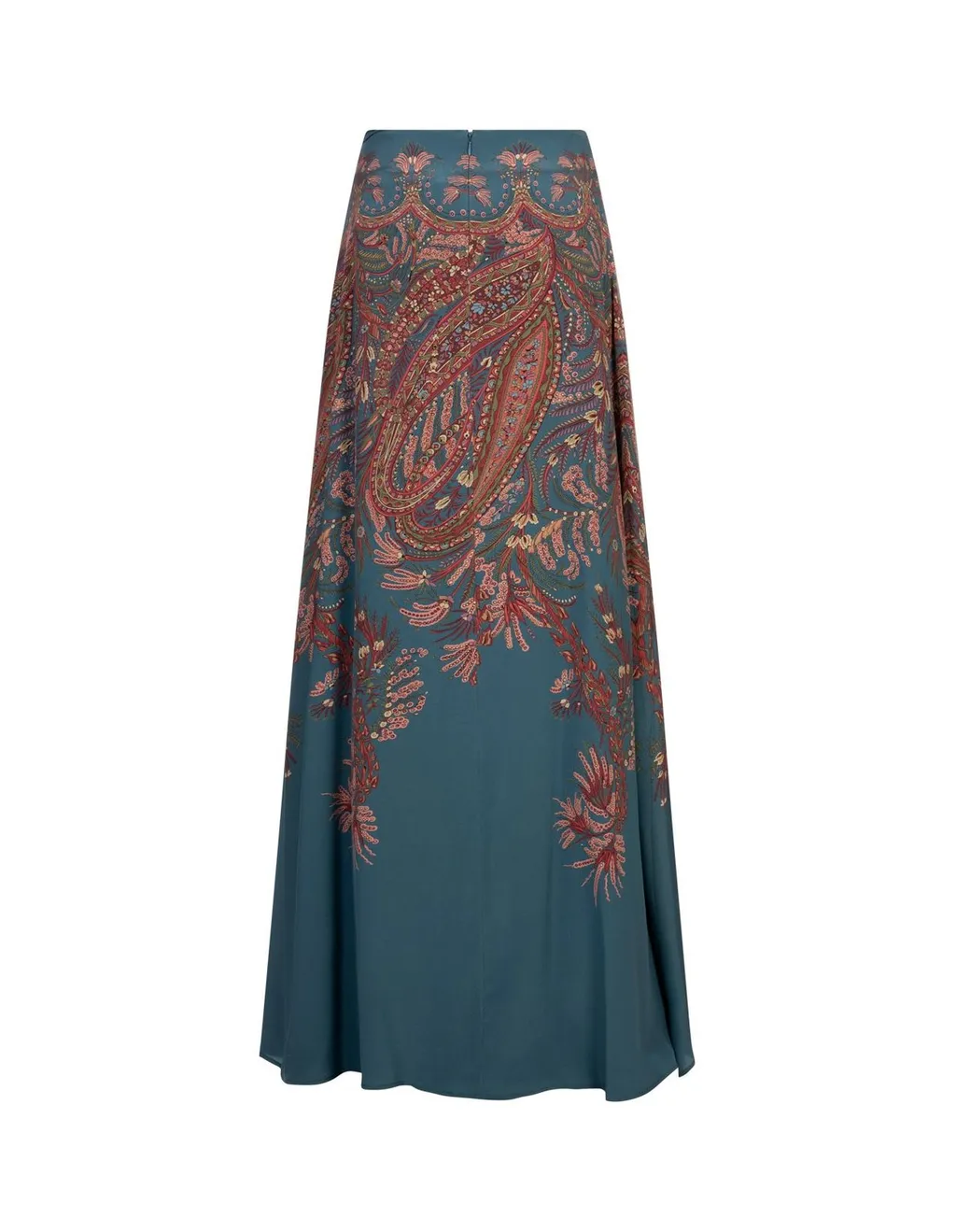 Placed Printed Satin Maxi Skirt