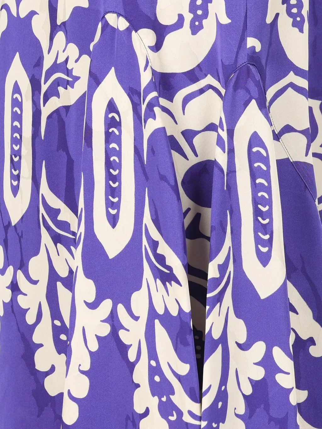 Stencil Floral Printed Asymmetric Skirt