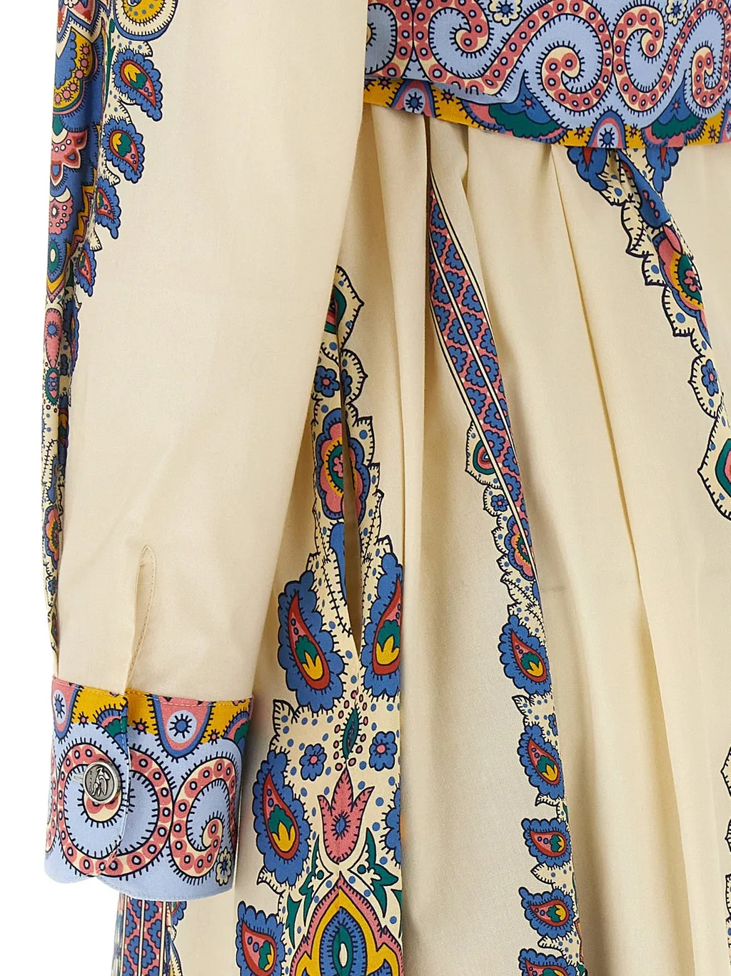 Paisley Printed A-Line Midi Shirt Dress