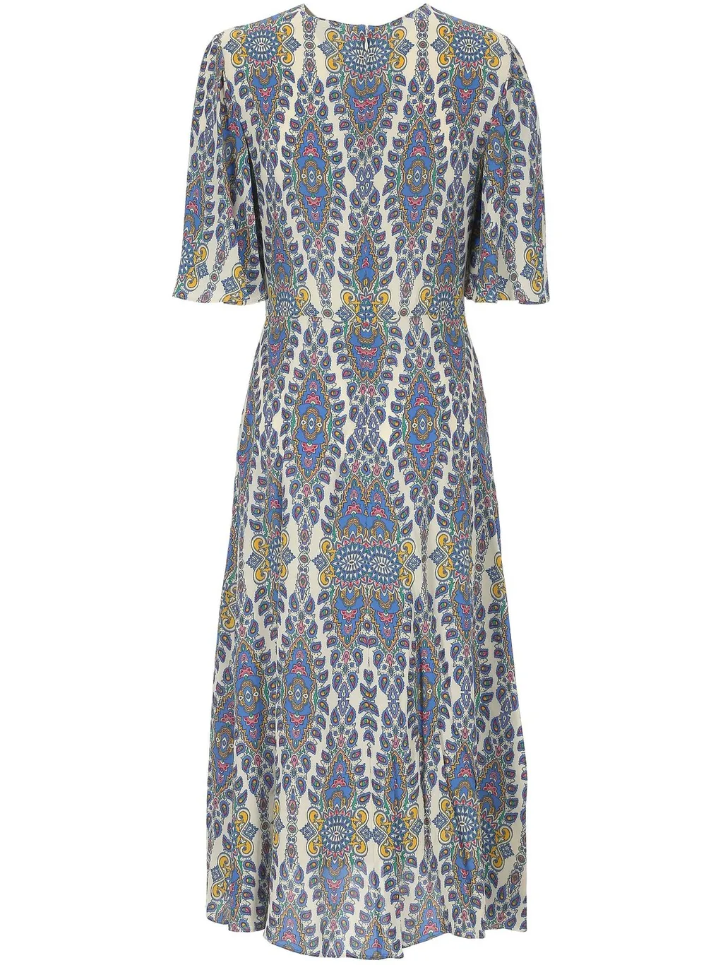 Paisley-Printed Short-Sleeved Dress