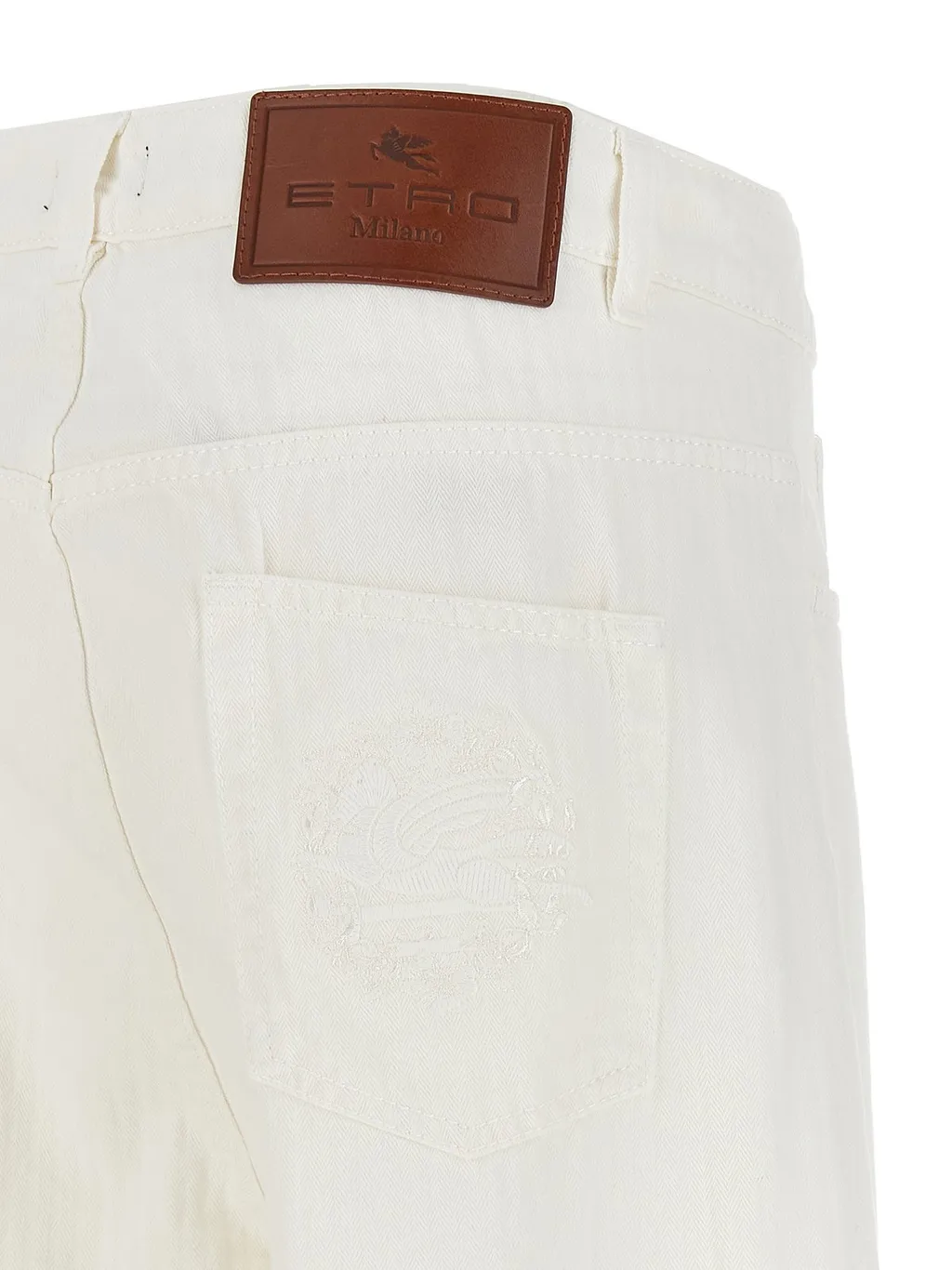 Pegaso-Embroidered Low-Waisted Jeans