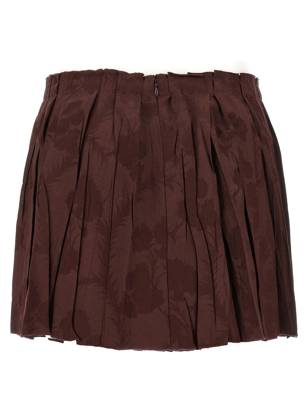 Jacquard Floral Patterned Pleated Skirt