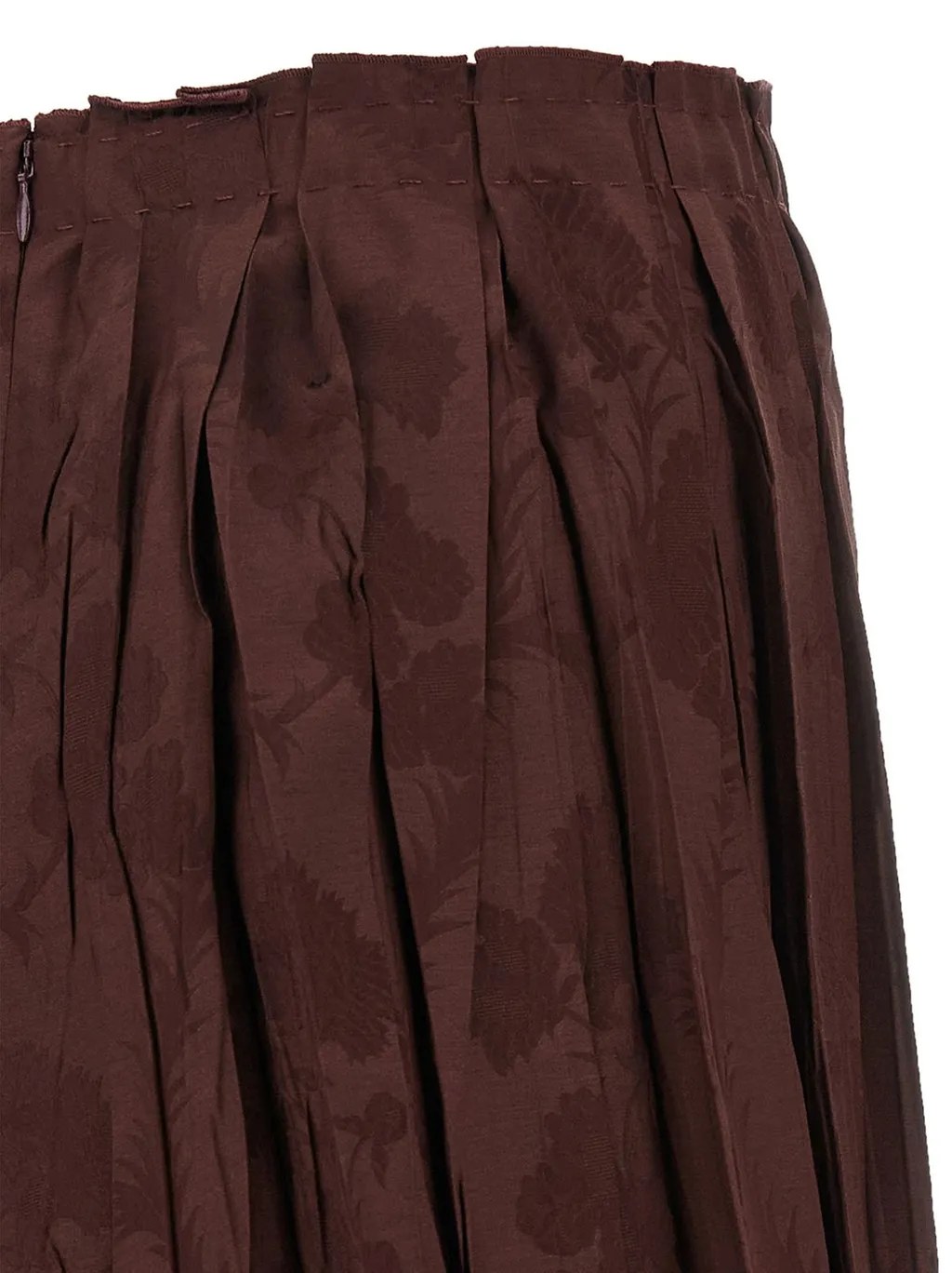 Jacquard Floral Patterned Pleated Skirt