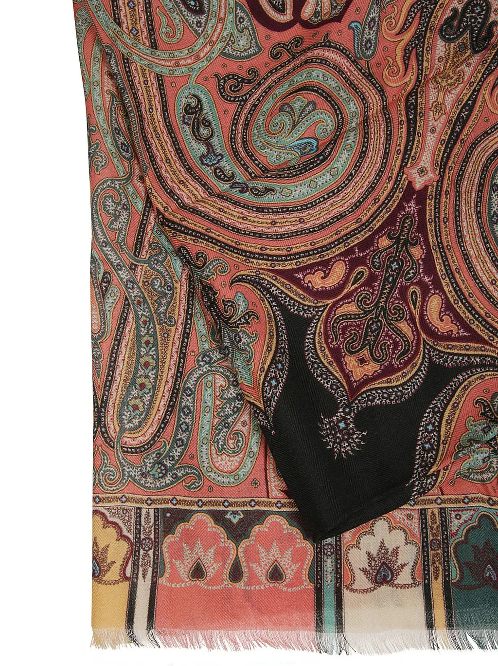 Paisley Printed Frayed Edge Scarf