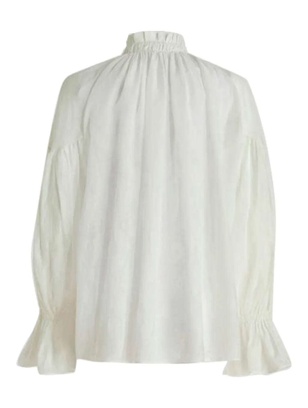 Highneck Ruffled Long Sleeve Blouse