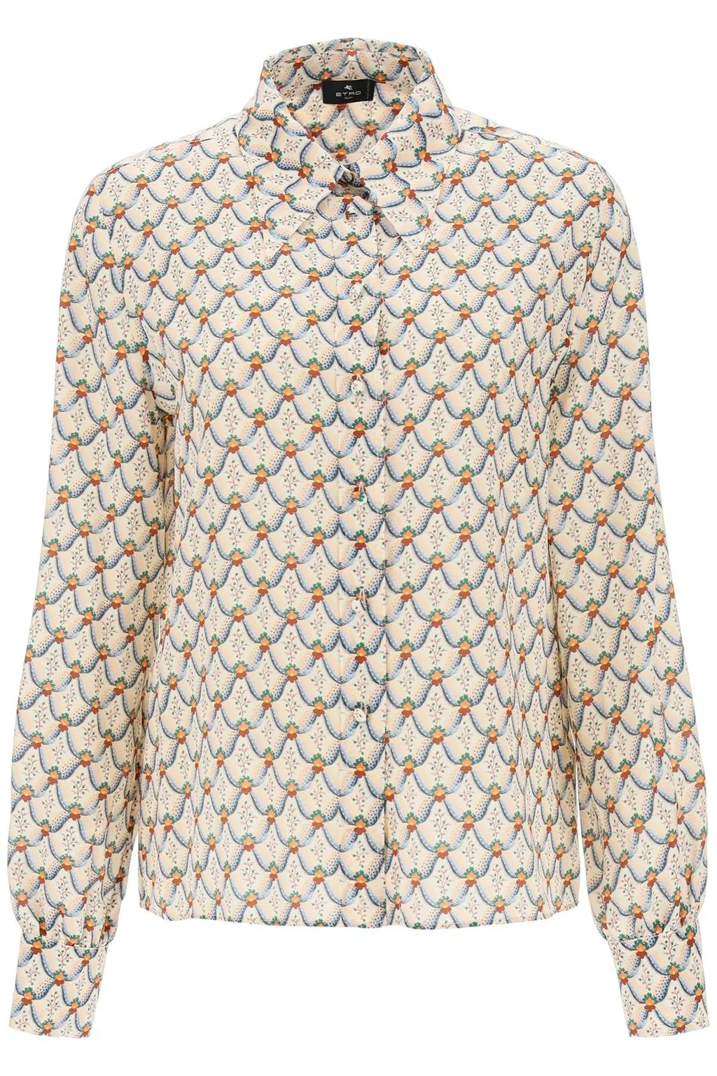 Patterned Printed Button-Up Shirt