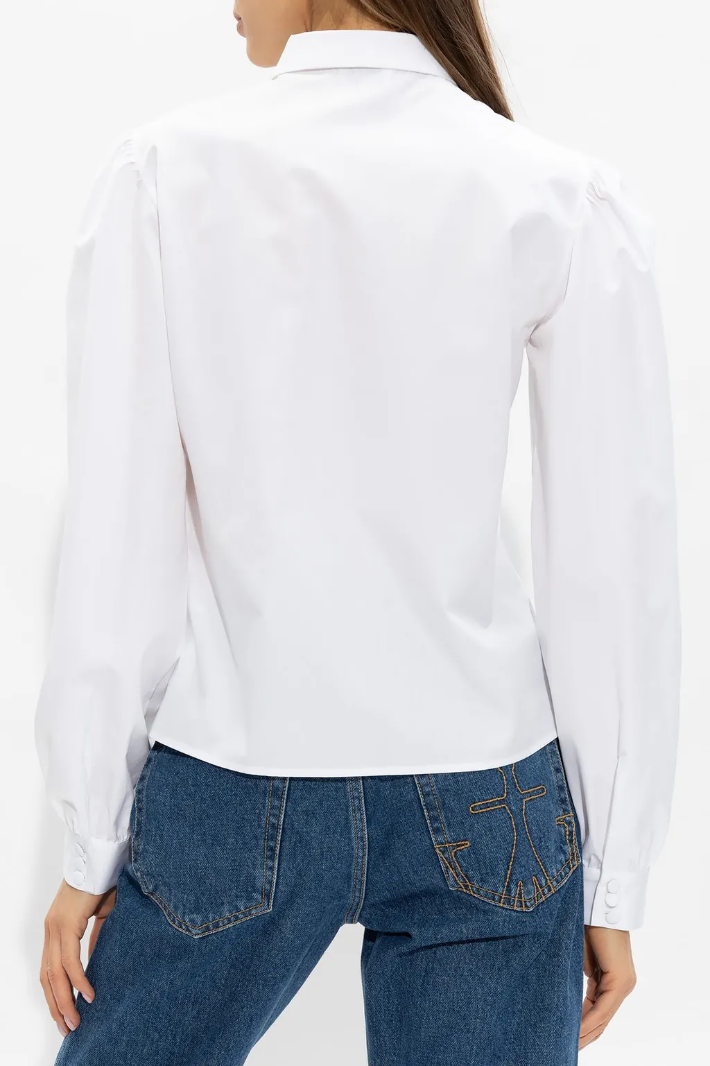 Detailed Collared Button-Up Shirt