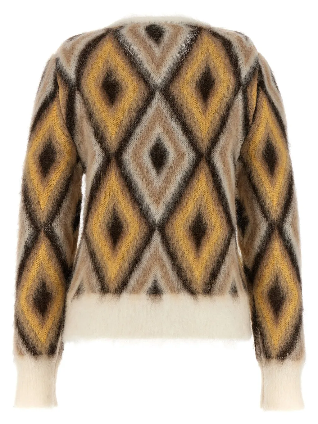 Pattern-Jacquard Crewneck Jumper