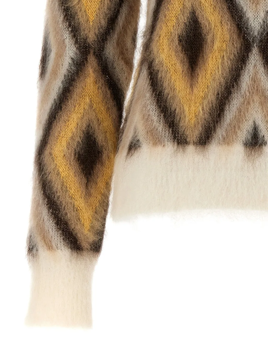 Pattern-Jacquard Crewneck Jumper