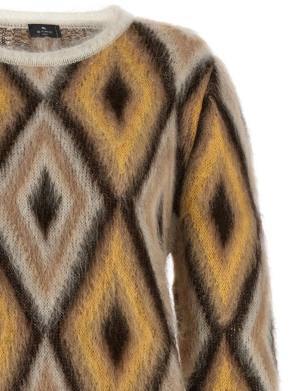 Pattern-Jacquard Crewneck Jumper