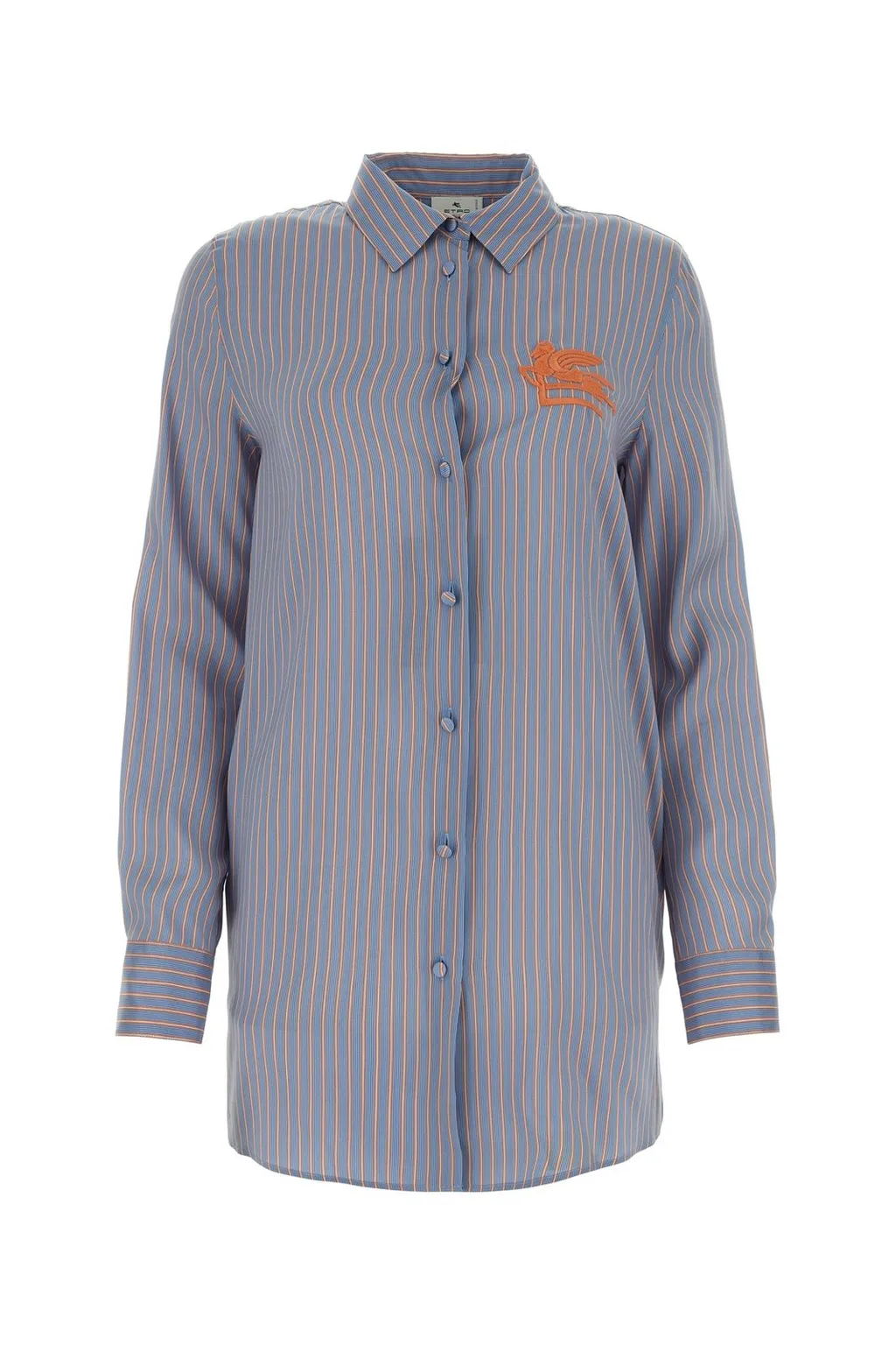 Logo Embroidered Striped Shirt