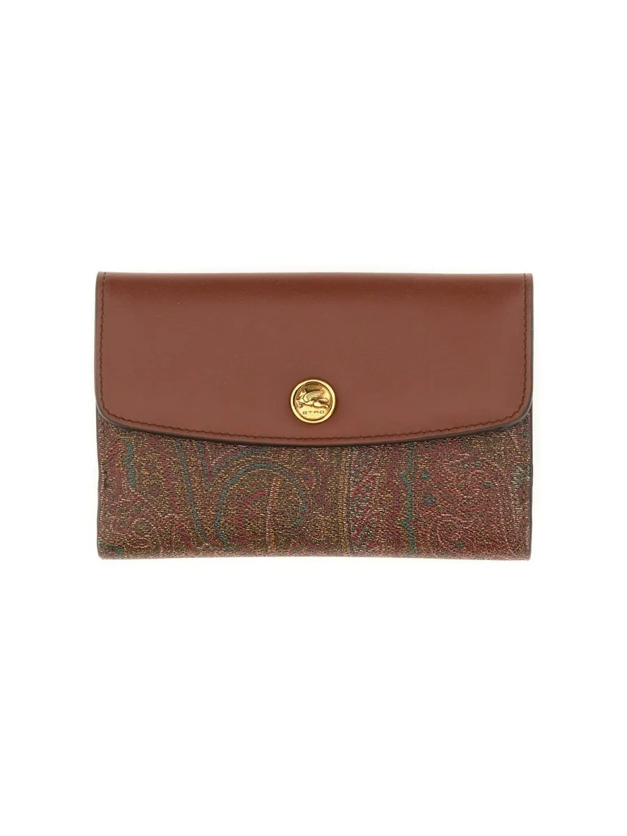 Essential Paisley Printed Foldover-Top Wallet