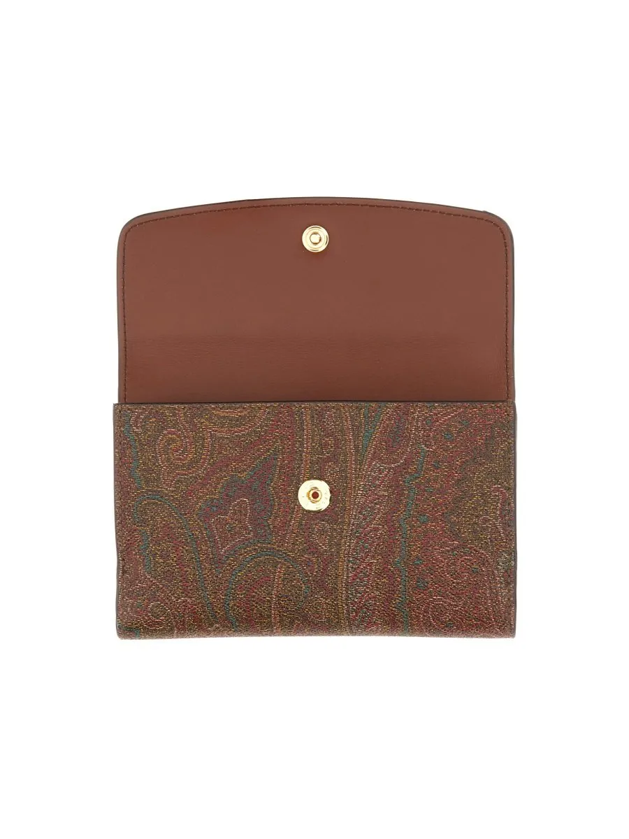 Essential Paisley Printed Foldover-Top Wallet