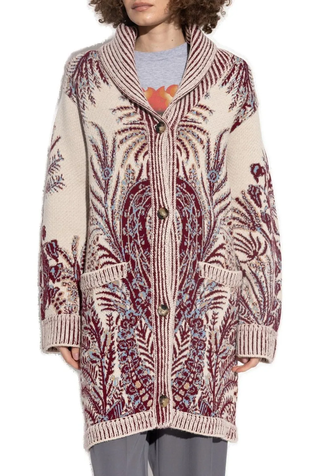 Jacquard Maxi Cardigan