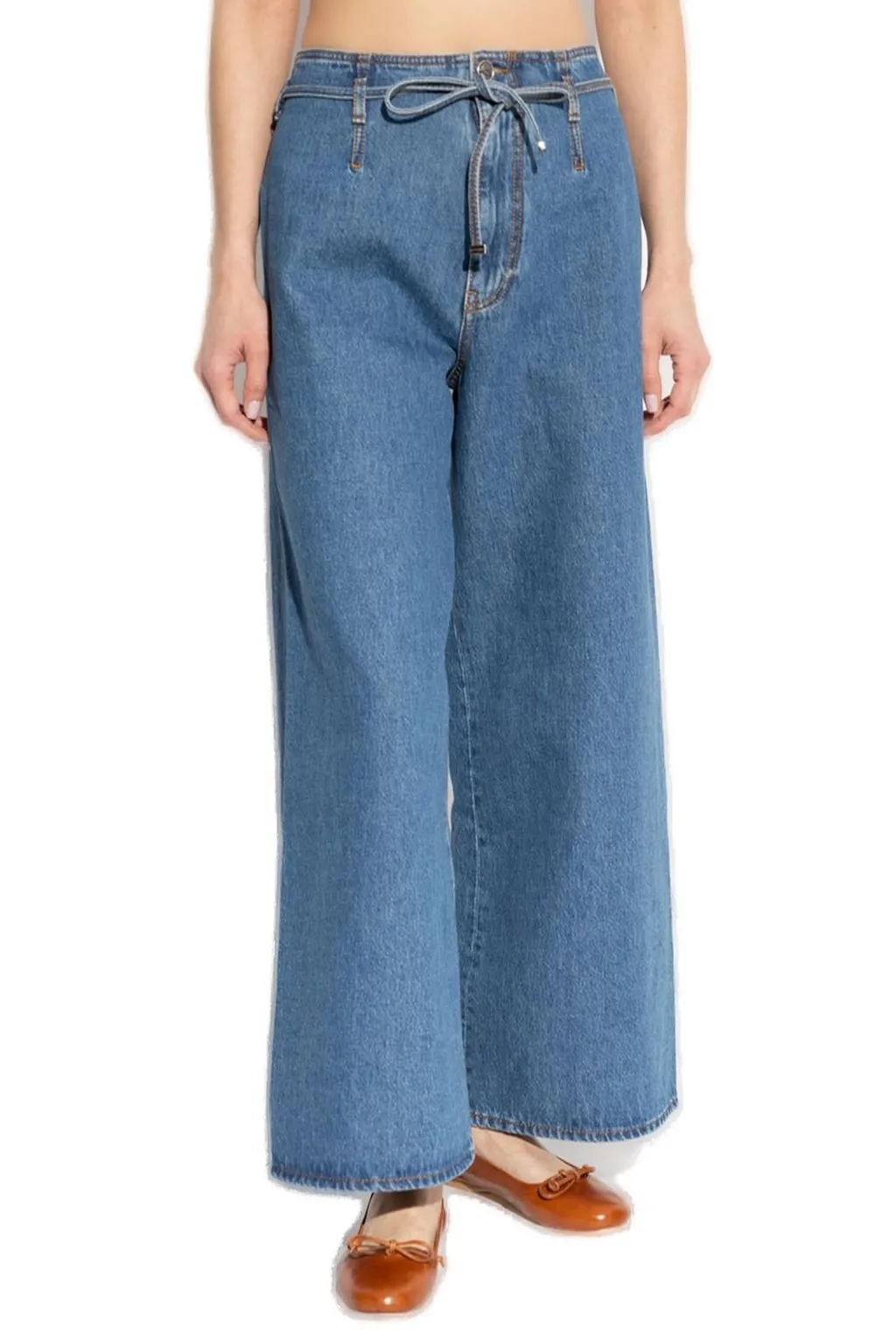 Belt Detailed Culotte Jeans