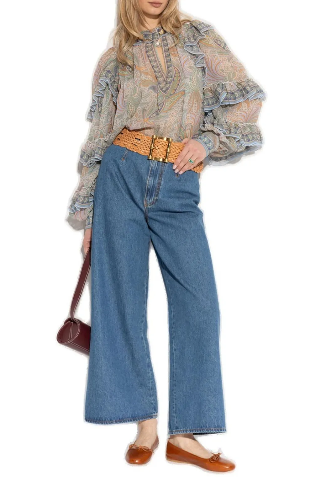 Belt Detailed Culotte Jeans