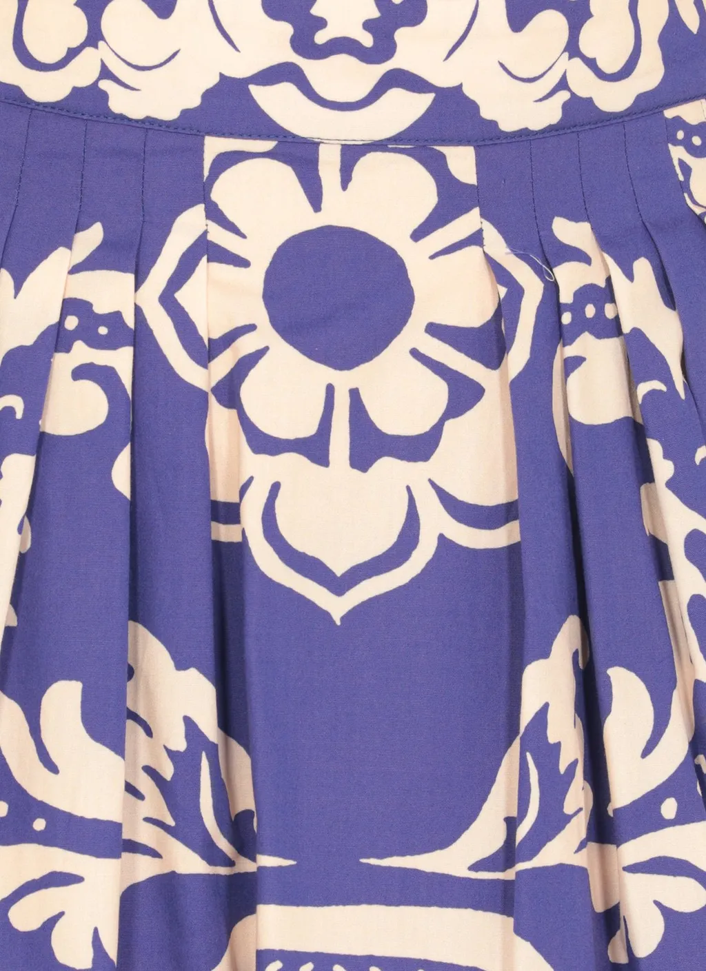 Pleat Detailed Printed Midi Skirt