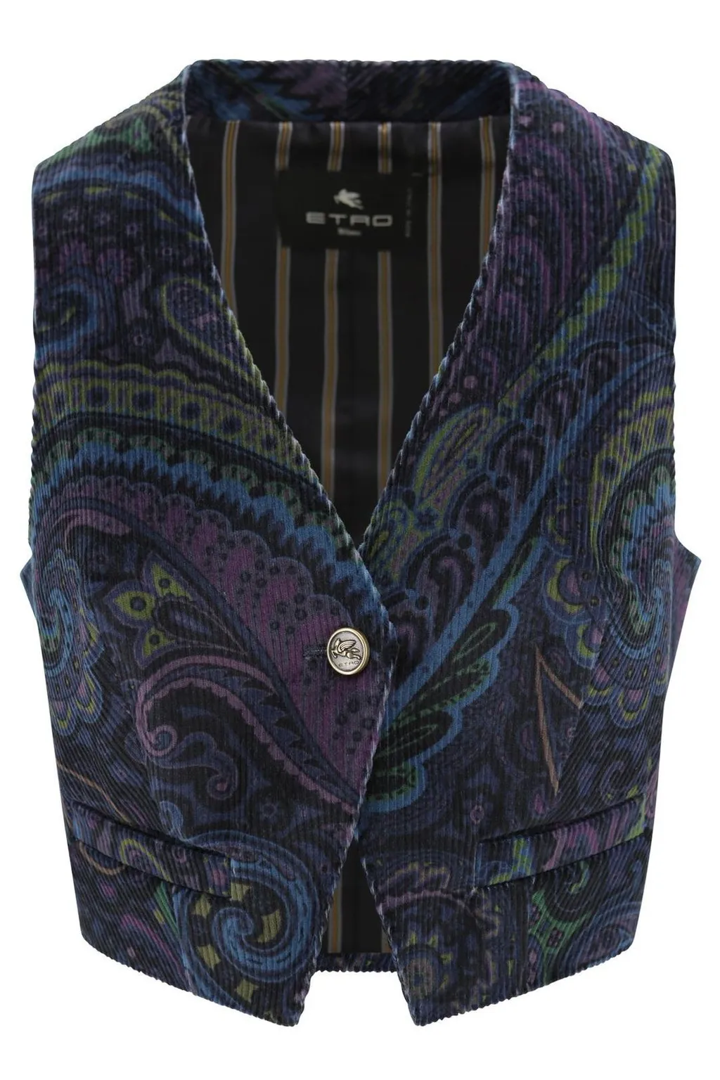 Paisley Printed Velvet Waistcoat