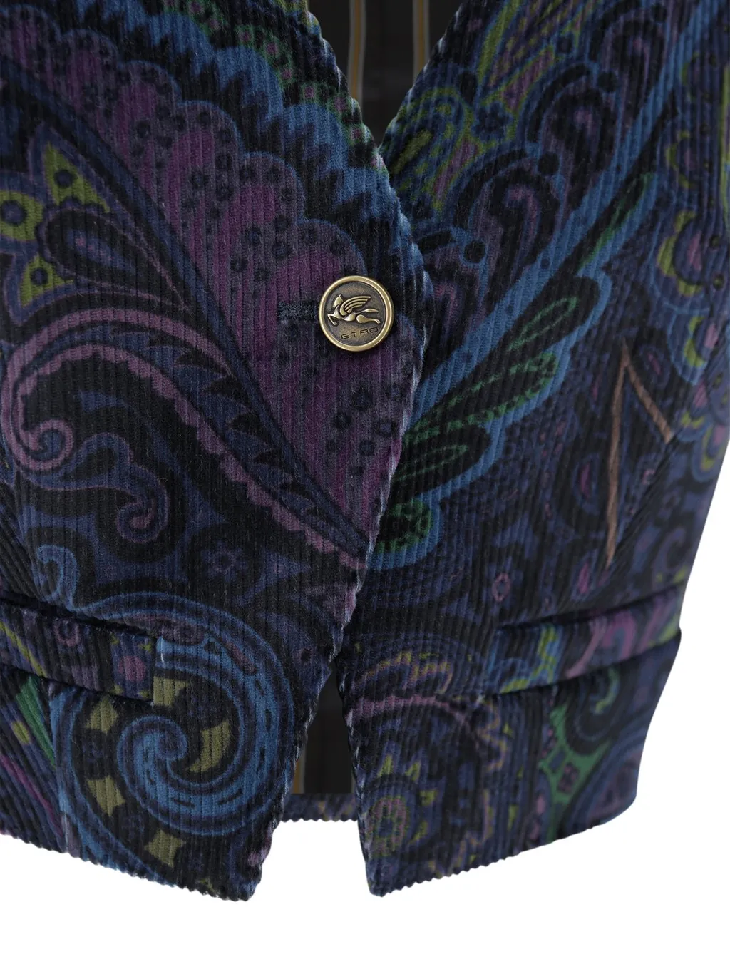 Paisley Printed Velvet Waistcoat