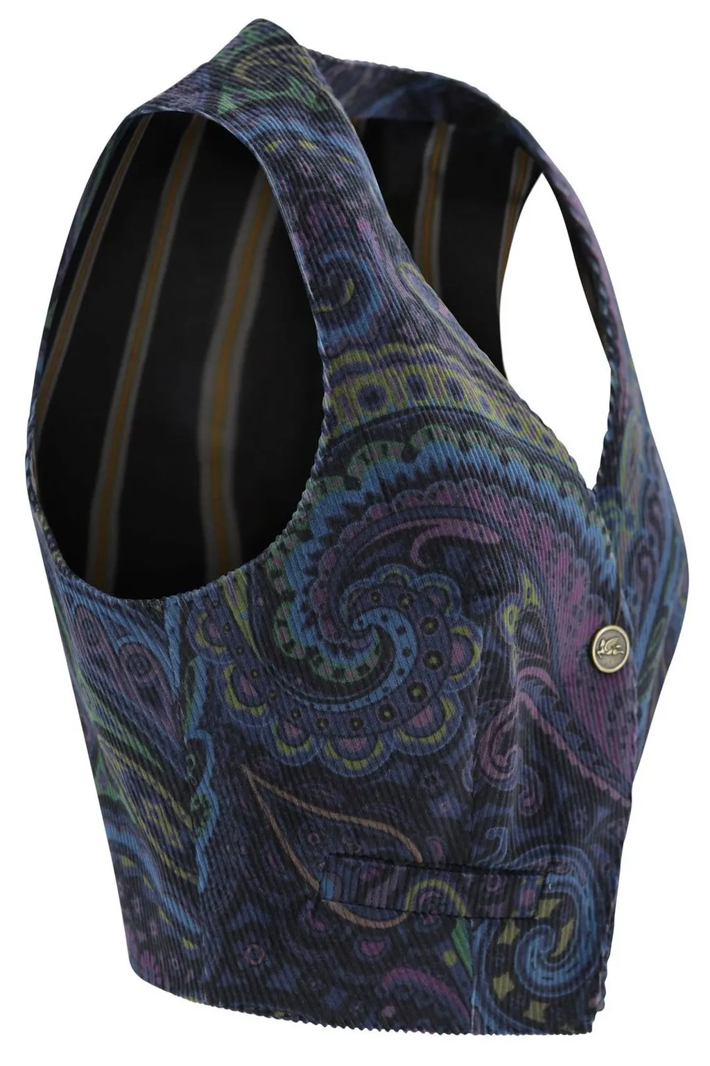 Paisley Printed Velvet Waistcoat