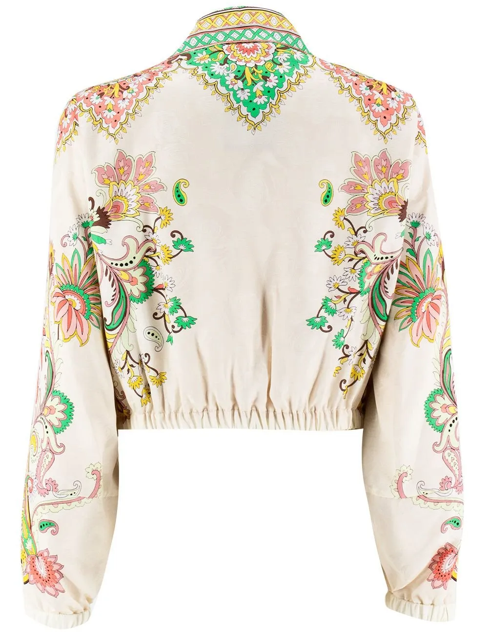 Pattern-Printed Zipped Jacket