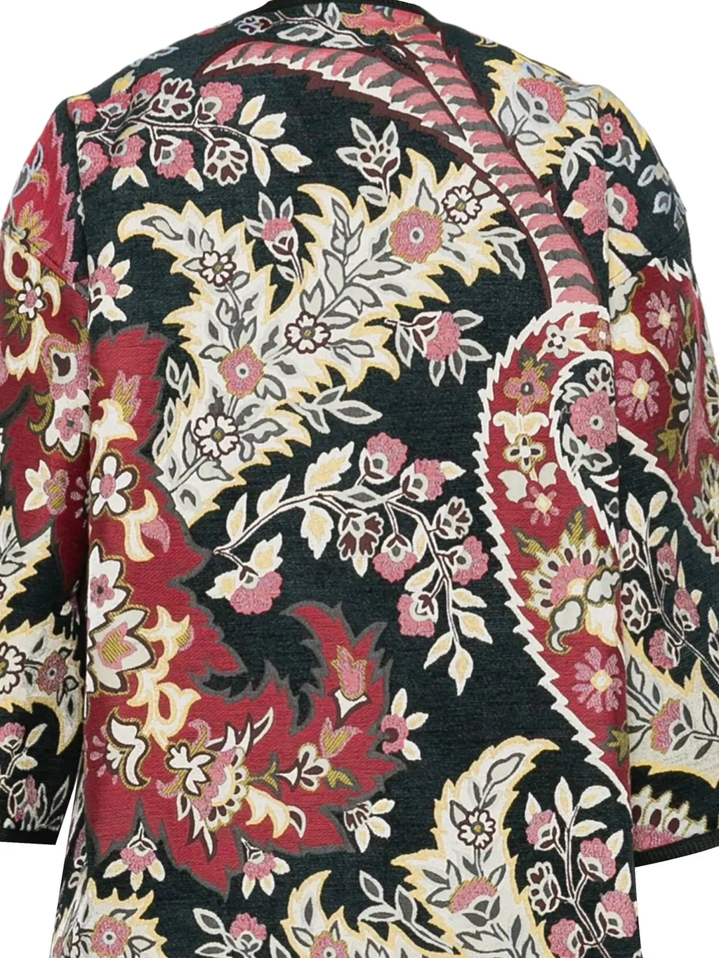 Patterned-Jacquard Drop Shoulder Jacket