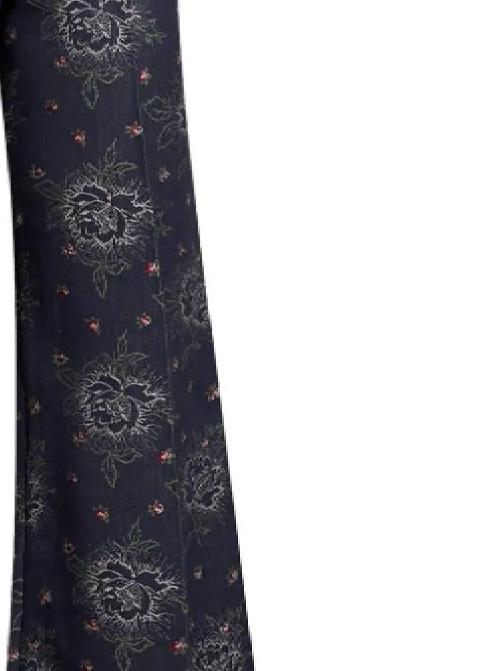 Floral-Jacquard High Waist Flared Jeans