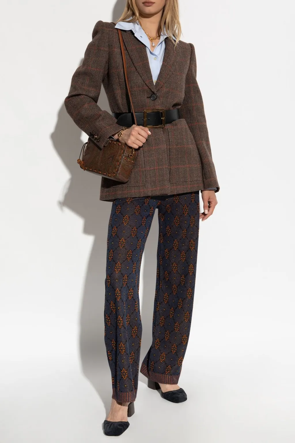 Tie-Inspired Motif Jogging Trousers