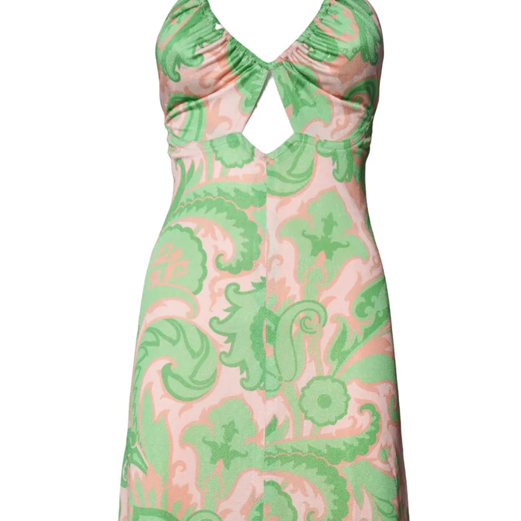 Barocco-Printed Cut-Out Maxi Dress