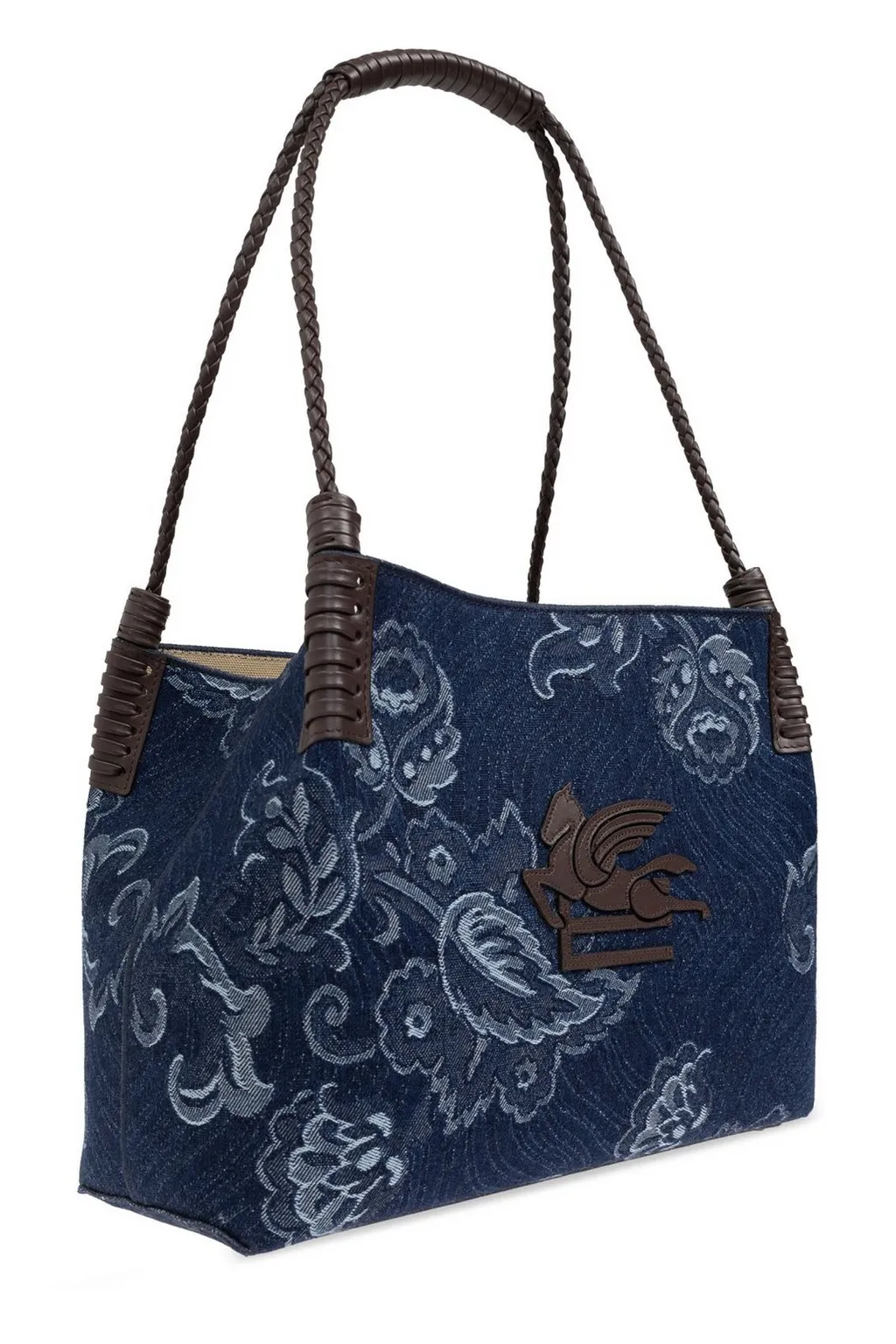 Jacquard Denim Small Libra Tote Bag