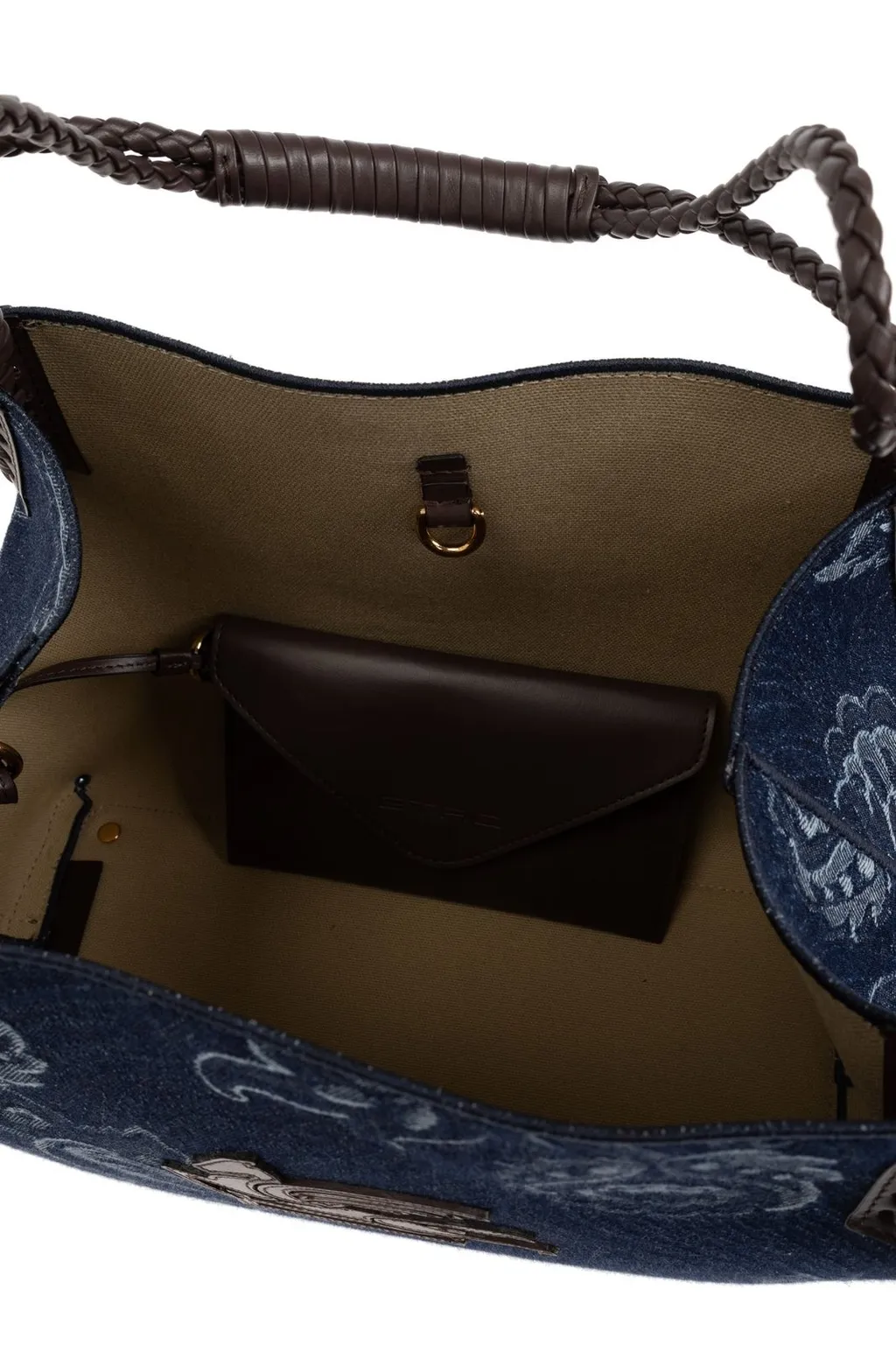 Jacquard Denim Small Libra Tote Bag