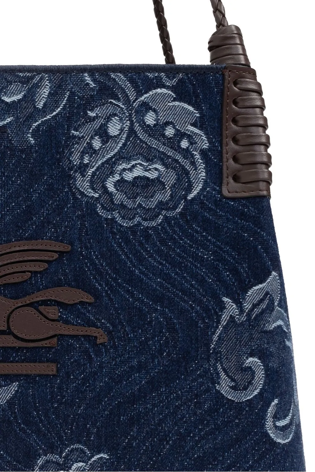 Jacquard Denim Small Libra Tote Bag