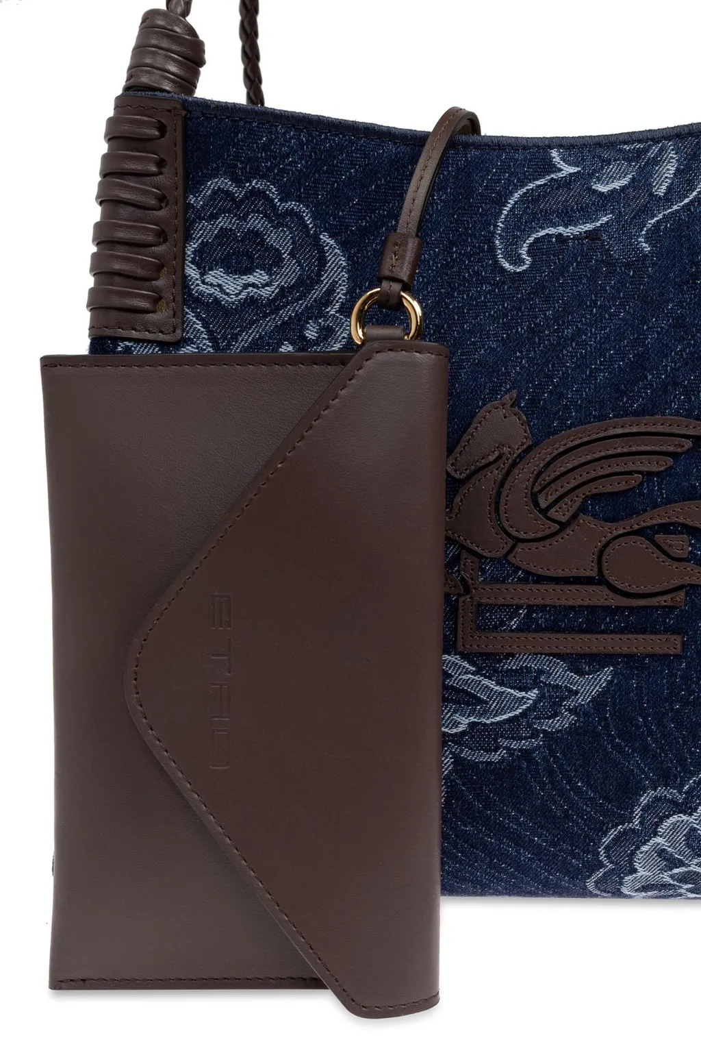 Jacquard Denim Small Libra Tote Bag