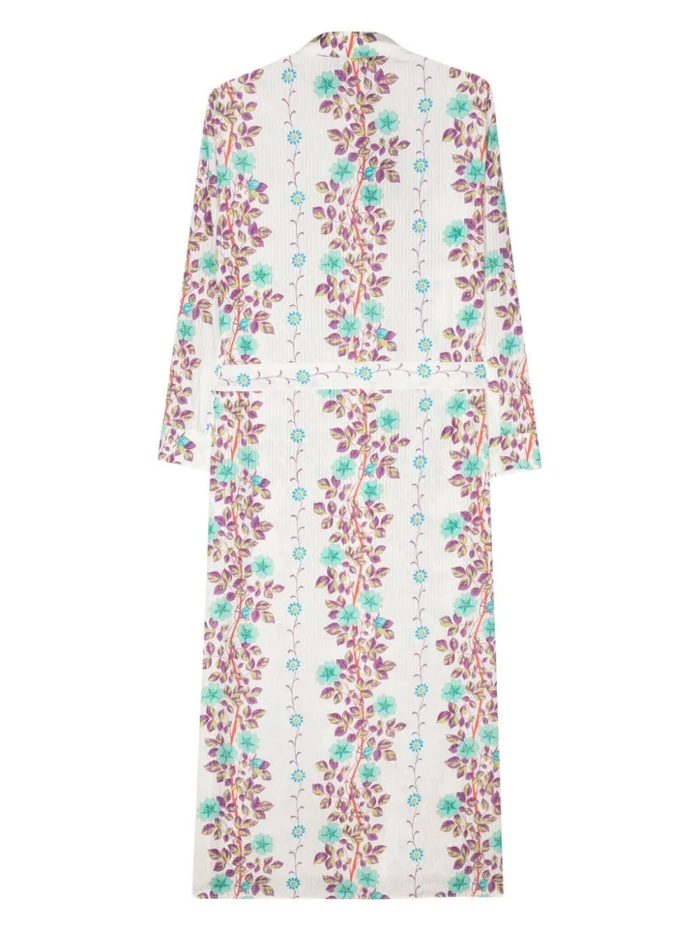 Floral Printed Tied Waist Shirt Dress