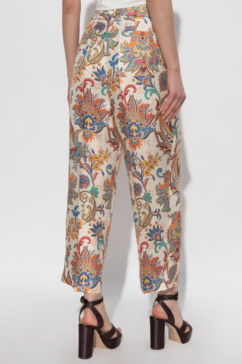 Patterned Wide-Leg Trousers