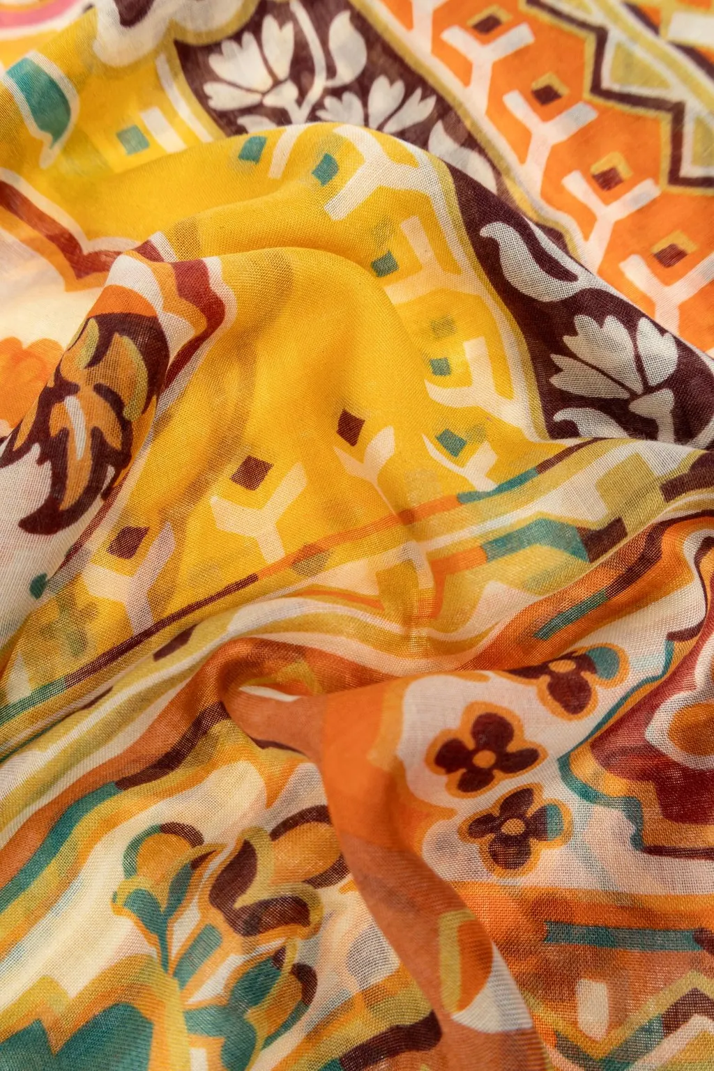 Paisley Printed Frayed Edge Scarf