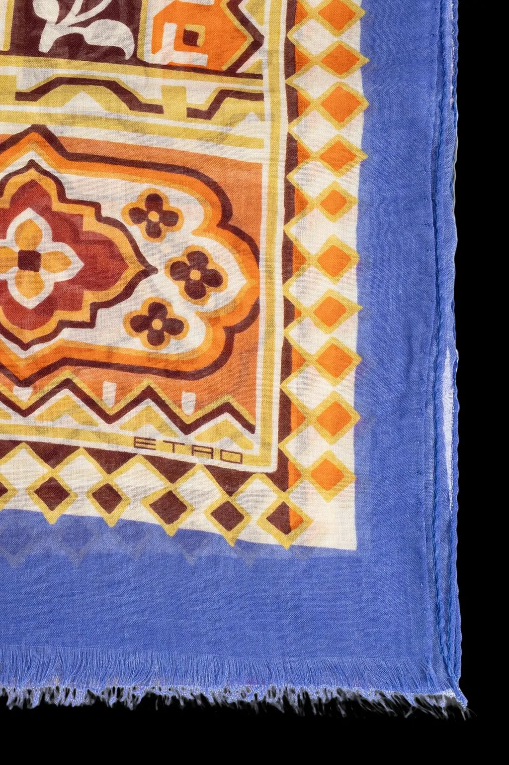 Paisley Printed Frayed Edge Scarf