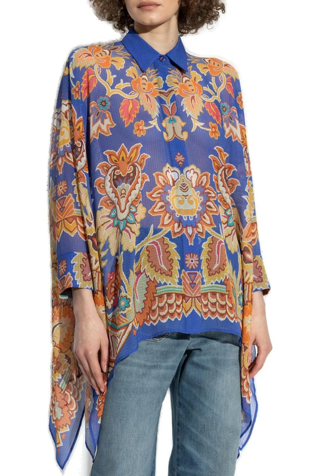 Floral Printed Poncho