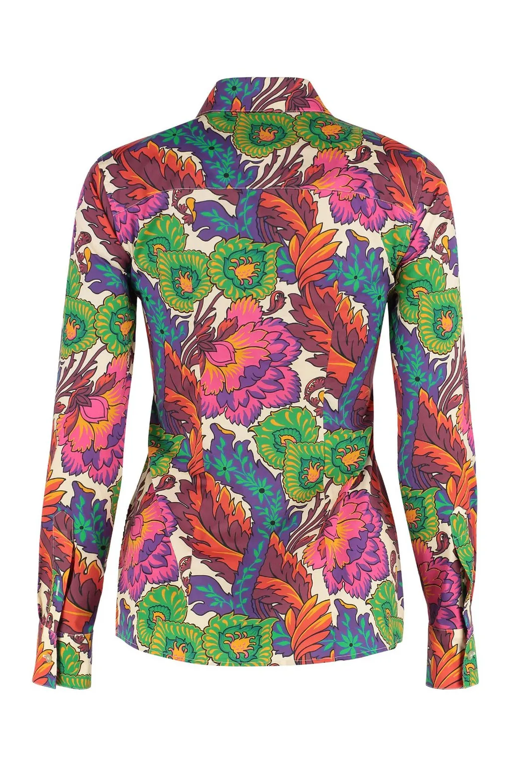 Floral Printed Curved Hem Shirt