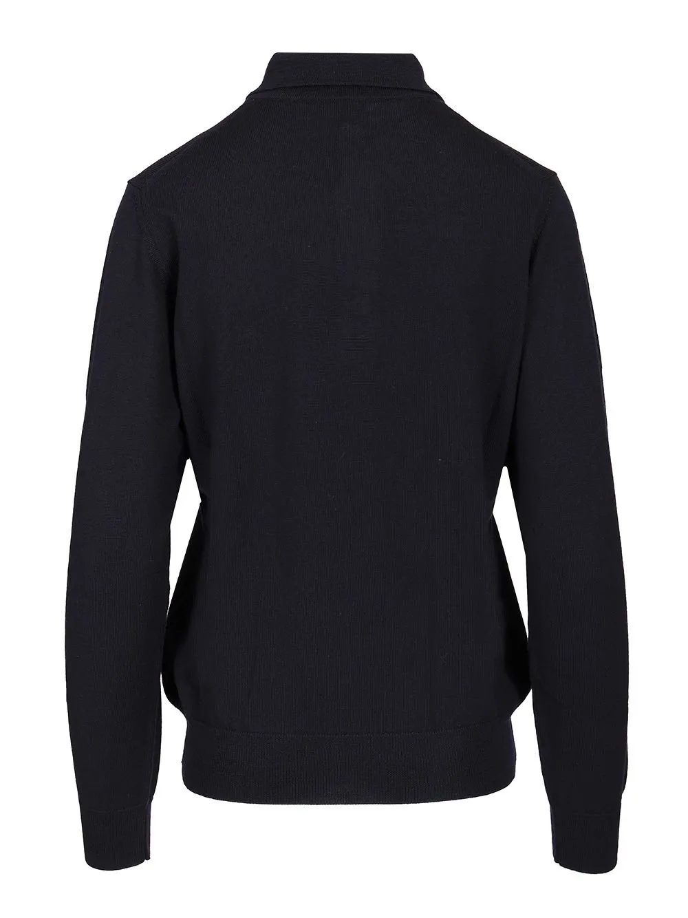 Long-Sleeved Knitted Polo Shirt