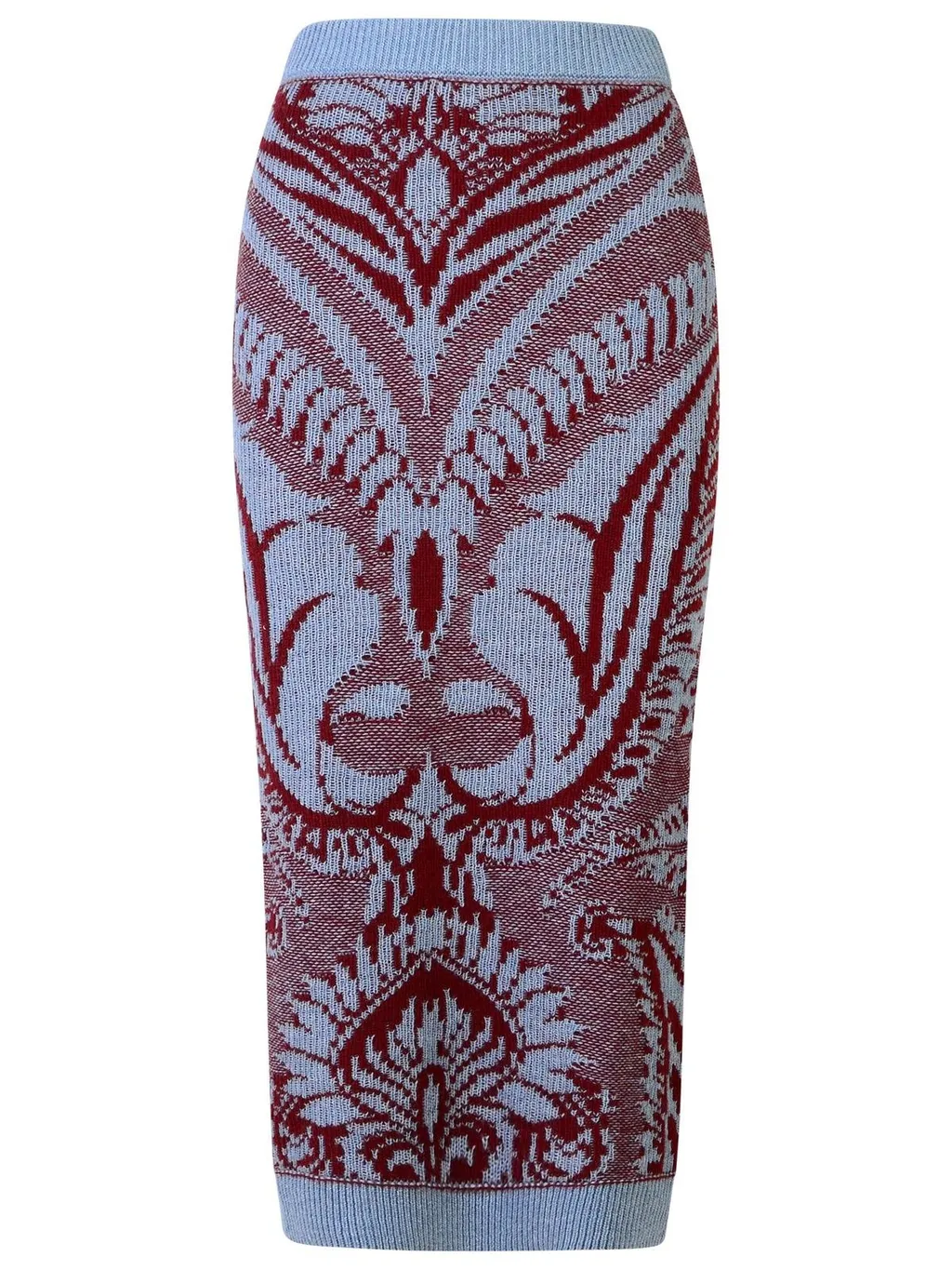 Pattern Intarsia-Knit Midi Skirt