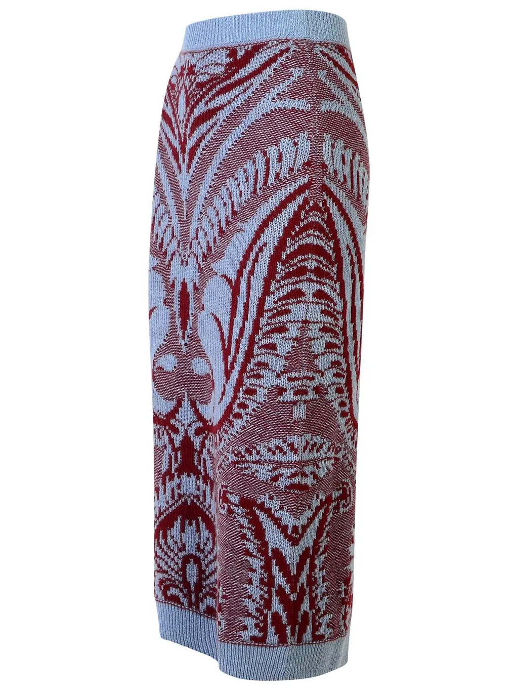 Pattern Intarsia-Knit Midi Skirt