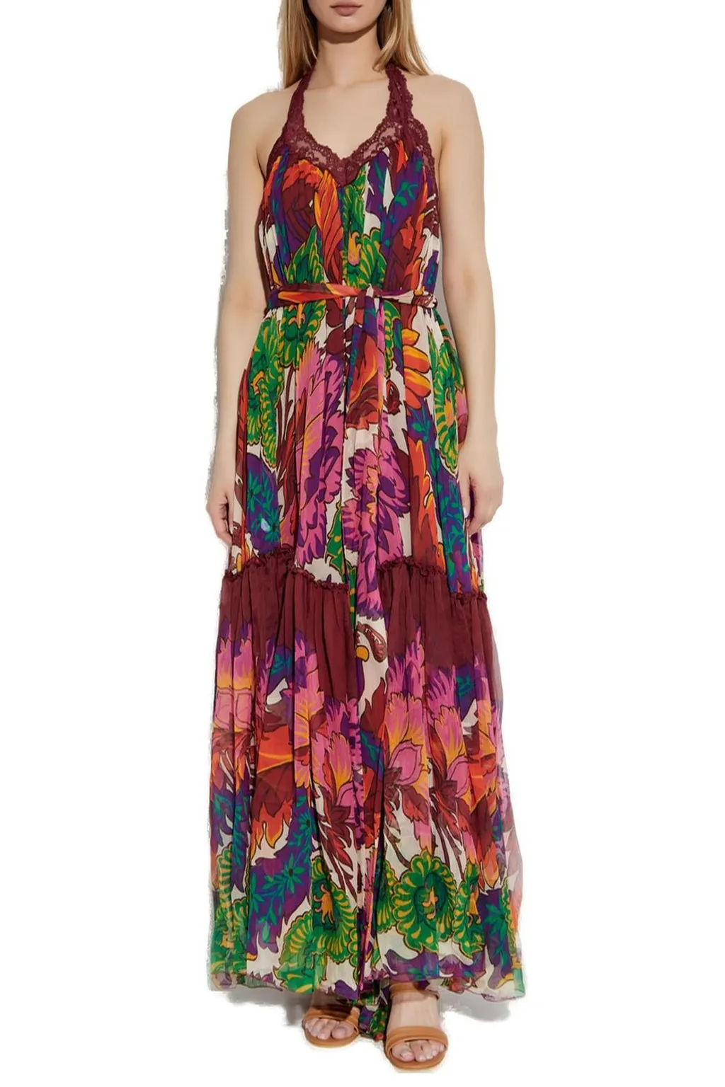 Lace-Trim Sleeveless Dress
