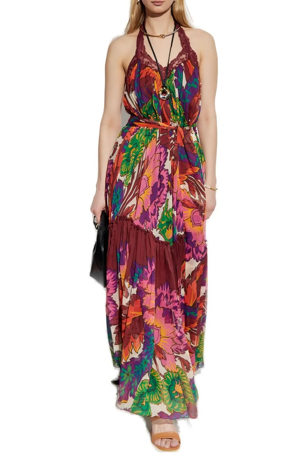 Lace-Trim Sleeveless Dress