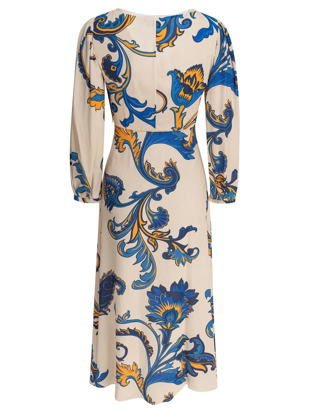 Paisley Printed V-Neck Midi Dress