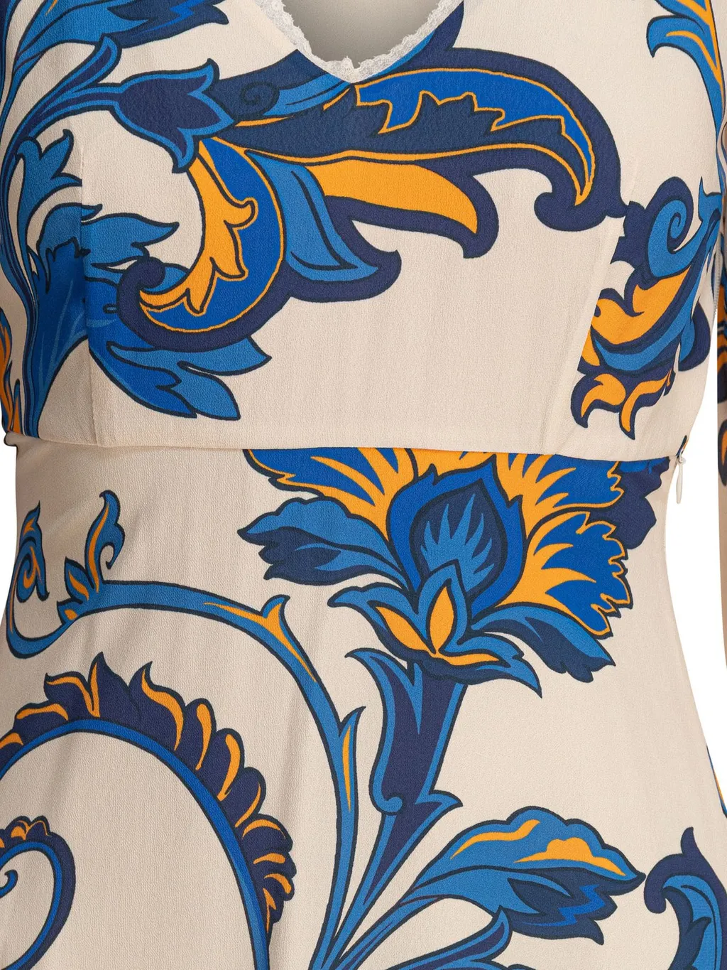 Paisley Printed V-Neck Midi Dress