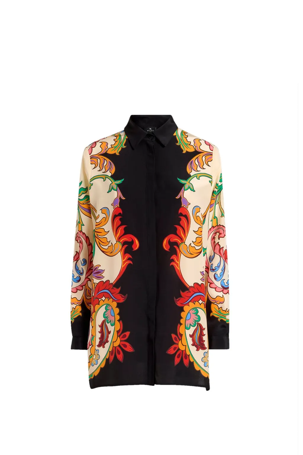 Long-Sleeved Paisley Printed Shirt